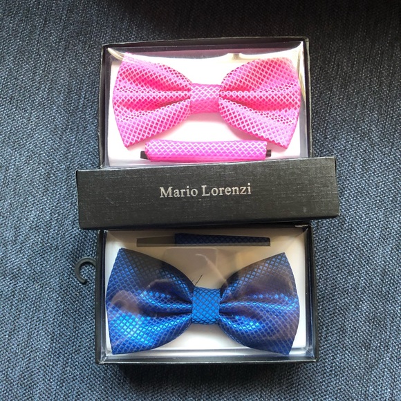 Mario Lorenzi Bow Tie & Pocket Square 3 Sets NIB - Picture 6 of 7